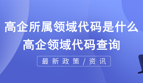 高企所屬領域代碼是什么？