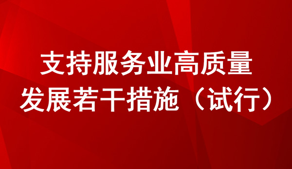 支持服務業高質量發展若干措施