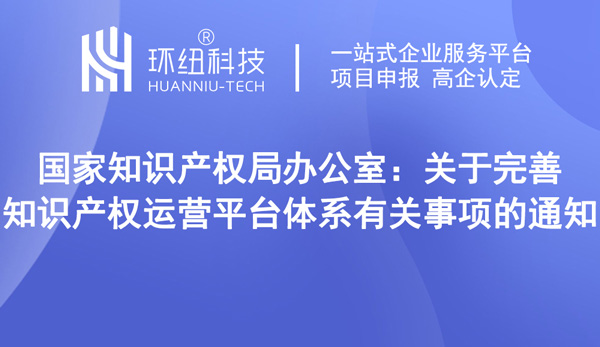 關于完善知識產權運營平臺體系有關事項的通知