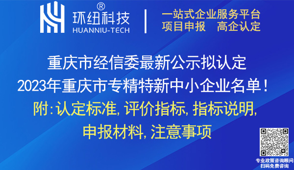 重慶市專精特新中小企業申報