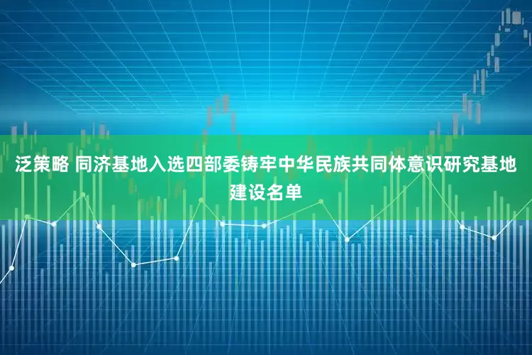 泛策略 同济基地入选四部委铸牢中华民族共同体意识研究基地建设名单